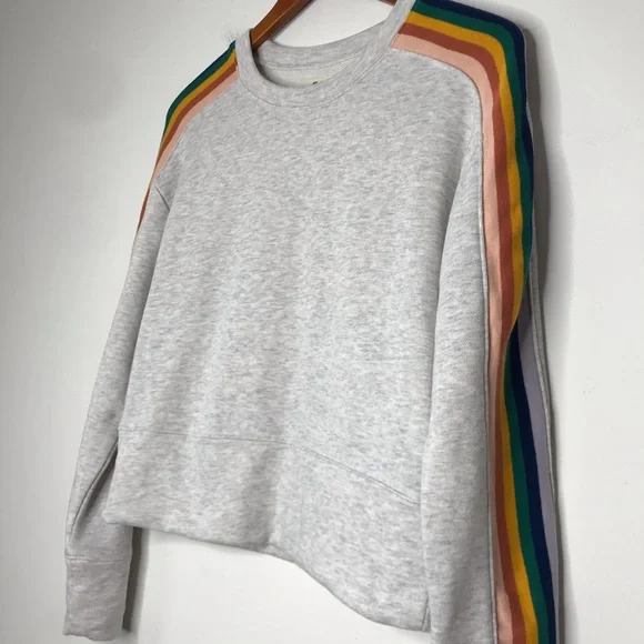 Madewell Rainbow-Inset Crop Sweatshirt Size Small - Picture 5 of 9